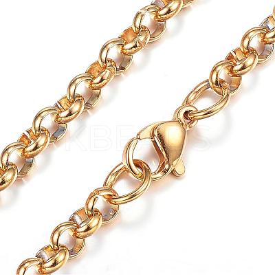 304 Stainless Steel Necklaces NJEW-E080-01G-1