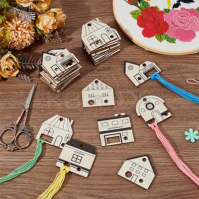 1 Set 32Pcs Wood Embroidery Thread Plate DIY-UN0006-68-1