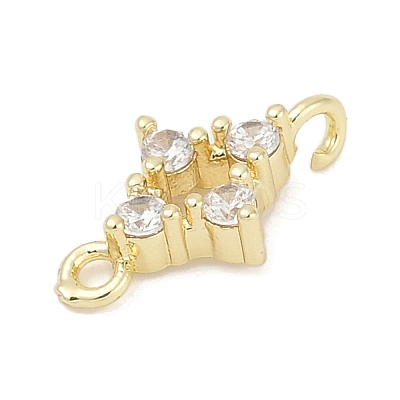 Brass Micro Pave Clear Cubic Zirconia Connector Charms LS-KK-Z094-08G-02-1