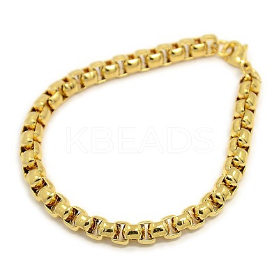 Trendy 304 Stainless Steel Venetian Chain Bracelets STAS-A028-B029-1