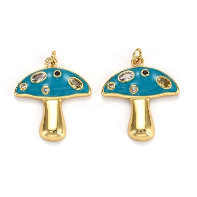 Autumn Theme Real 18K Gold Plated Brass Micro Pave Cubic Zirconia Pendants ZIRC-L100-019-G-1