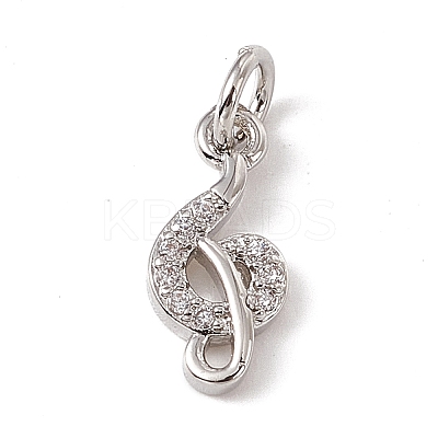 Brass Micro Pave Cubic Zirconia Charms ZIRC-F132-98P-1