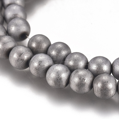 PVD Vacuum Plating Magnetic Synthetic Hematite Beads Strands G-I276-02A-6mm-1