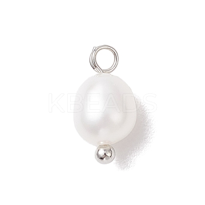 Natural Cultured Freshwater Pearl Rice Charms PALLOY-JF04187-01-1