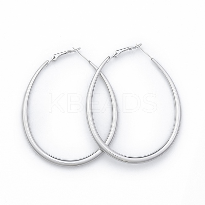 Tarnish Resistant 201 Stainless Steel Teardrop Hoop Earrings for Women EJEW-N052-03A-01-1