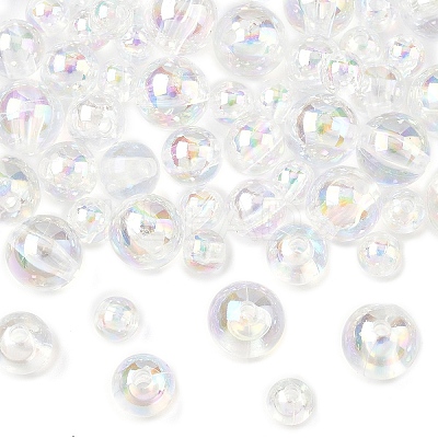 150Pcs 3 Styles Transparent Acrylic Beads MACR-YW0003-96B-1