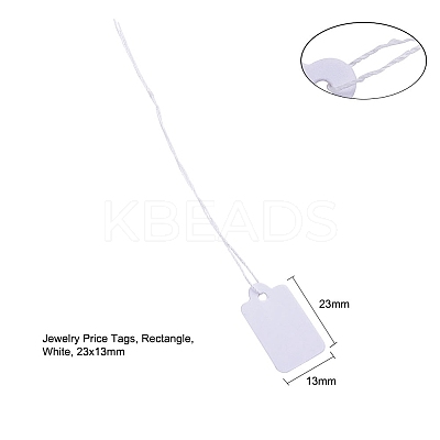 White Rectangle Jewelry Price Tags LS-X-TOOL-C003-02-1