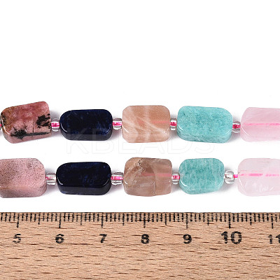 Natural Sodalite & Rhodonite & Prehnite & Amethyst & Rose Quartz & Flower Amazonite & Sunstone Beads Strands G-N358-02A-01-1