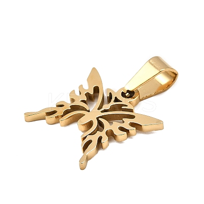 Butterfly 304 Stainless Steel Pendants STAS-M121-12G-1