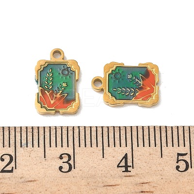 304 Stainless Steel Enamel Pendants STAS-I351-12G-1