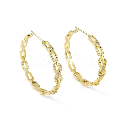 Clear Cubic Zirconia Infinity Stud Earrings EJEW-I277-16G-1