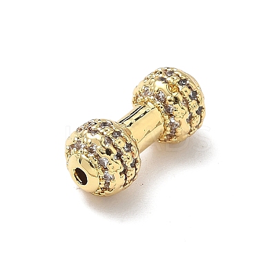 Brass Micro Pave Cubic Zirconia Beads KK-Q068-53G-1