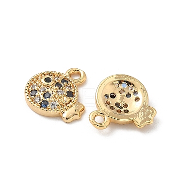 Brass Micro Pave Cubic Zirconia Charms KK-C099-01A-G-1