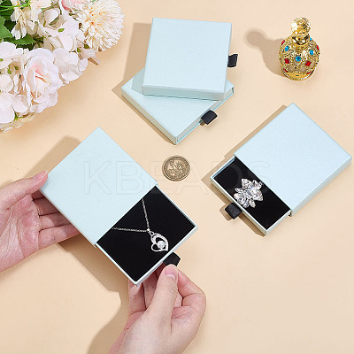 Cardboard Jewelry Set Drawer Boxes CON-WH0099-76A-1