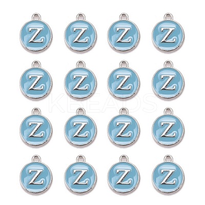 Platinum Plated Alloy Enamel Charms X-ENAM-S118-04Z-P-1