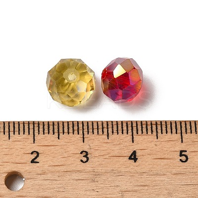 Electroplate Faceted Rondelle AB Color Plated Transparent Glass Beads GLAA-R152-10mm-M2-1