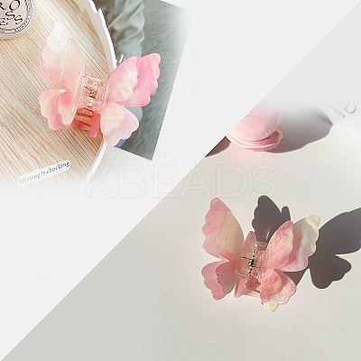 Double Layered Butterfly Acrylic Claw Hair Clips PW-WG6EC97-06-1