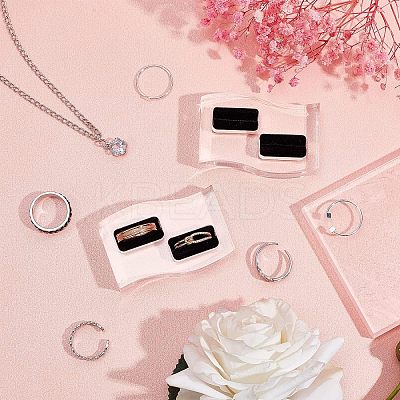Acrylic with Flannelette Ring Displays RDIS-WH0006-04-1