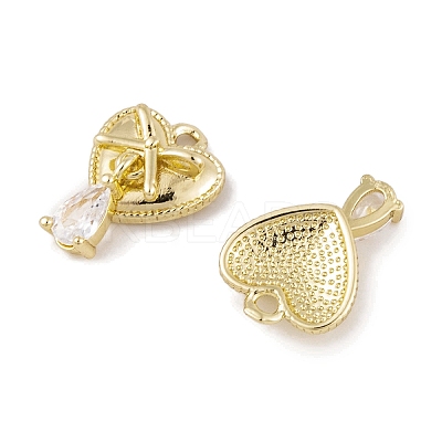 Brass Micro Pave Clear Cubic Zirconia Charms LS-KK-L212-16G-1