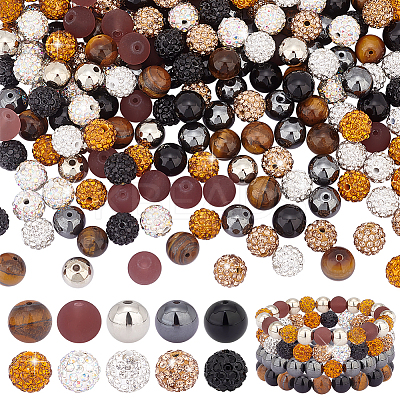 200Pcs 10 Style DIY Round Beads Jewelry Making Finding Kits DIY-PH0021-75-1