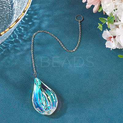 1Pc Transparent Glass Hanging Suncatchers AJEW-TADJ0001-02D-1