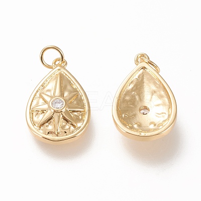 Brass Pendants X-ZIRC-L098-029G-1