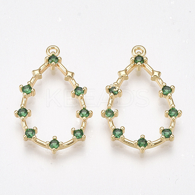 Brass Cubic Zirconia Pendants KK-T038-517D-1