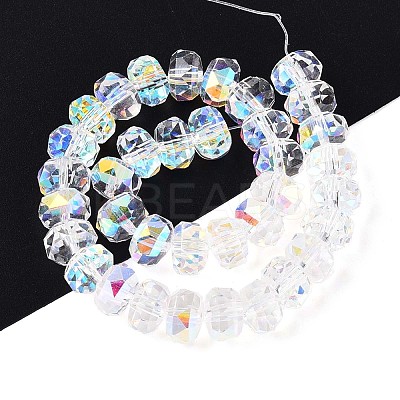 Electroplate Transparent Glass Beads Strands X-EGLA-N022-04A-D21-1