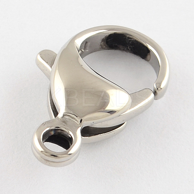 Non-Tarnish Polished 316 Surgical Stainless Steel Lobster Claw Clasps X-STAS-R072-07-1