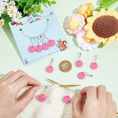 10Pcs 10 Style Number 0~9 Acrylic Charms Locking Stitch Markers HJEW-AB00651-1