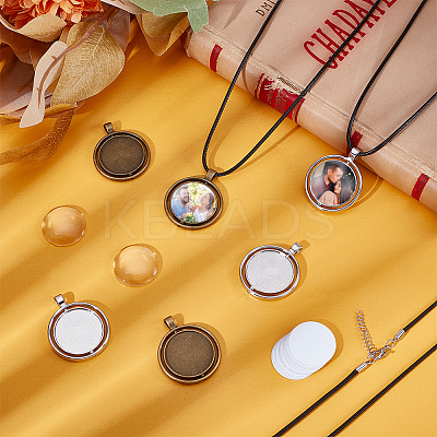 DIY Heat Transfer Alloy Pendant Necklace Making Kits DIY-UN0007-13-1