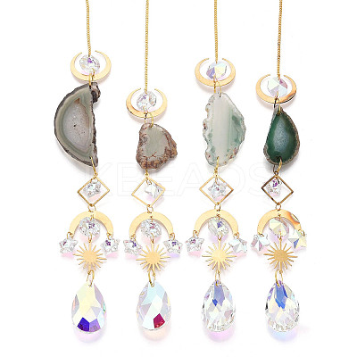 Brass & Crystal Suncatchers LS-HJEW-G018-04B-G-1