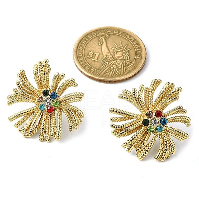 304 Stainless Steel Micro Pave Clear Cubic Zirconia Stud Earrings For Women EJEW-B112-02G-03-1