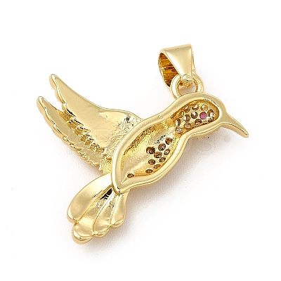 Rack Plating Brass Micro Pave Cubic Zirconia Pendants KK-E072-26G-1
