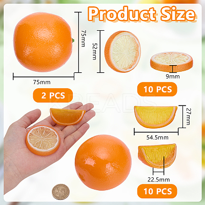 22Pcs 3 Styles Plastic Simulated Lemon DJEW-AR0001-15C-1