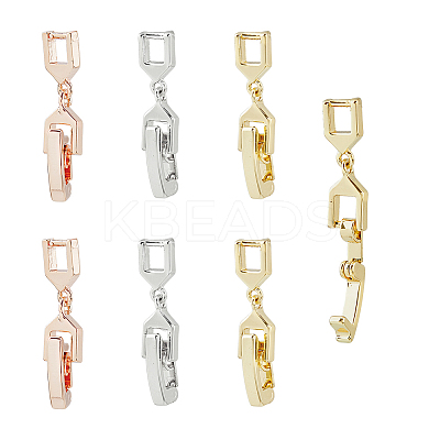 6Pcs 3 Colors Barss Fold Over Clasps FIND-FH0008-50-1