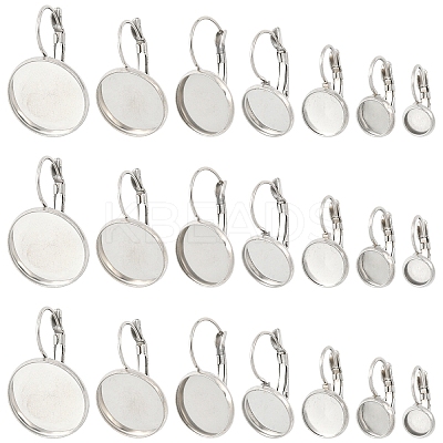 2Pcs 304 Stainless Steel Leverback Earring Settings STAS-YW0003-55A-1