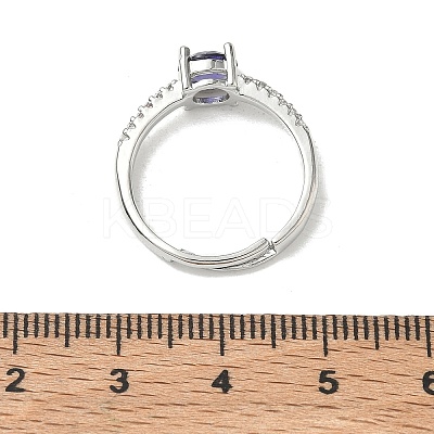 Brass & Round Cubic Zirconia Finger Rings CU-CBA7E55-19P-02-1