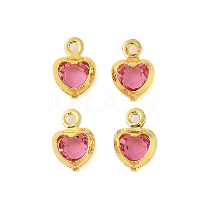 Heart Rack Plating Brass Glass Pendants X-KK-S385-01G-03-1