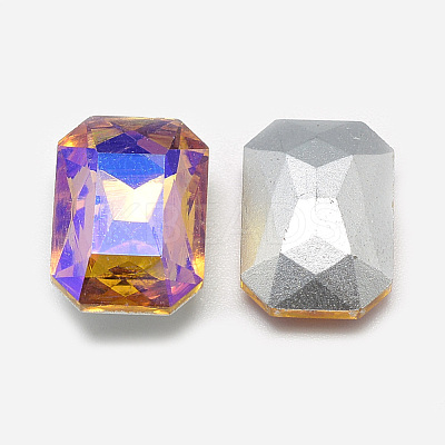 Pointed Back Glass Rhinestone Cabochons RGLA-T019-13x18mm-07-1