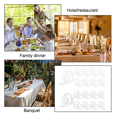 48Pcs 2 Style  Transparent Plastic Anti-slip Tablecloth Clips AJEW-GL0002-15-1