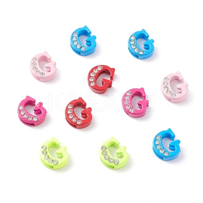 Spray Painted Zinc Alloy Slide Charms ALRI-WH0005-13G-1