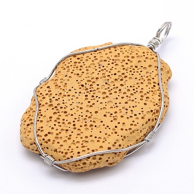 Nuggets Synthetic Lava Rock Big Pendants G-L155-08A-1