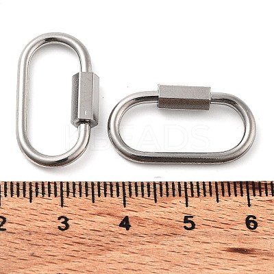Non-Tarnish 304 Stainless Steel Screw Carabiner Lock Charms LS-STAS-H107-04C-P-1