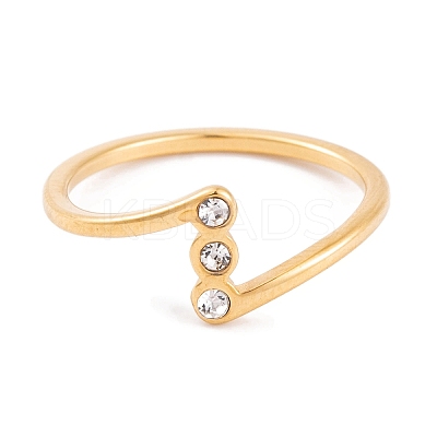 PVD Vacuum Plating 304 Stainless Steel Finger Ring foe Women RJEW-C086-17-G-1