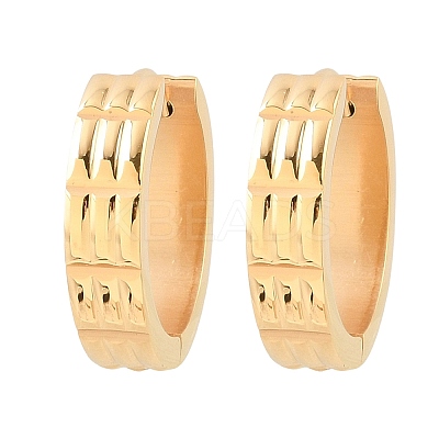 304 Stainless Steel Textured Hoop Earrings EJEW-L307-07G-1
