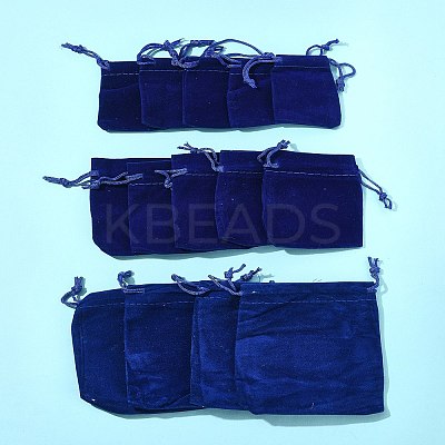 18Pcs 3 Styles Rectangle Velvet Drawstring Pouches TP-FS0001-04B-1