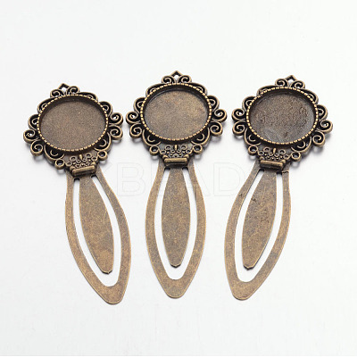 Tibetan Style Bookmark Cabochon Settings LS-TIBE-S157-AB-NR-1