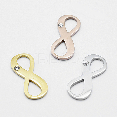 Eco-Friendly 316 Surgical Stainless Steel Pave Cubic Zirconia Links connectors RB-I078-63-B-NR-1