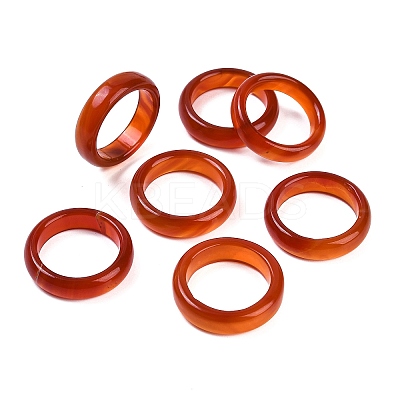 Dyed & Heated Natural Agate Finger Rings for Women RJEW-Z075-02D-1